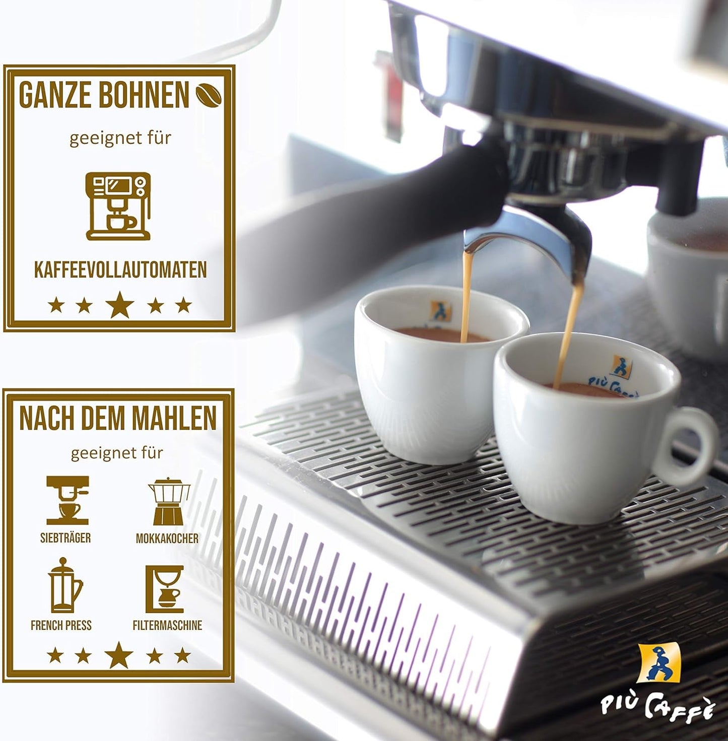 Café Crème Kaffeebohnen, würzig, kräftig, intensiv och gehaltvoll, Arabica och Robusta, Schweizer Trommelröstung, ganze Bohnen für Volllautomaten Schümli Royal 1 kg