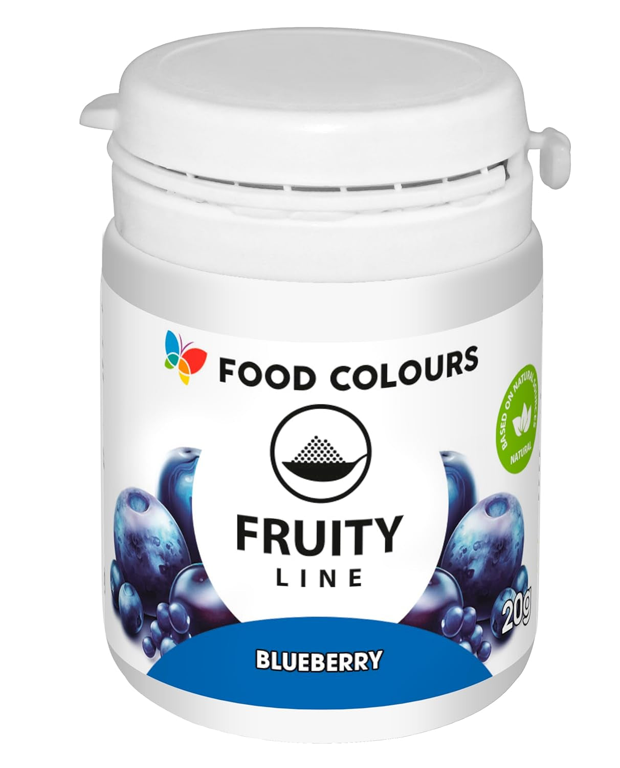 Livsmedelsfärgpulver naturlig färg Fruity Line BLUEBERRY 20G naturligt färgpulver för krämer glasyr svampdeg i pulverform matfärg för drycker gelé