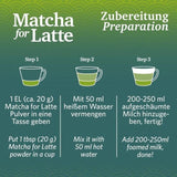 Matcha för latte Grönt teblandning med rörsocker, 400g, vegansk, för 20 portioner