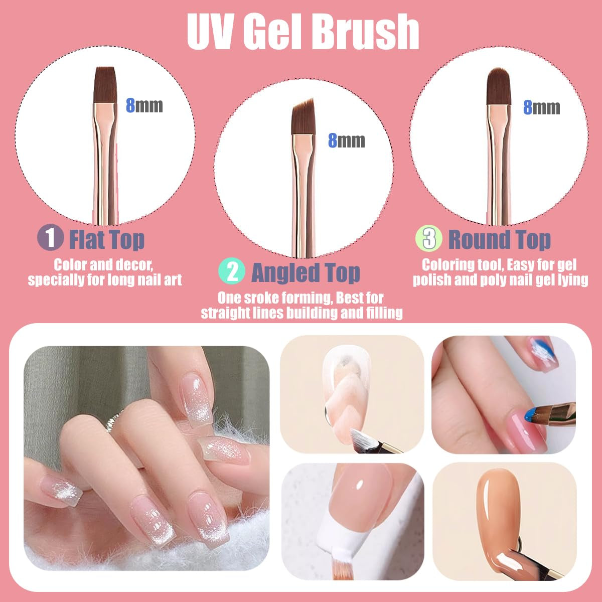 10 Stück Nagel-Art-Pinsel, Nagel-Gel-Nagellack-Malpinsel, Zeichenstift, Nagel-Liner-Pinsel Och Nagel-Dotting-Stift Für Gel-Nagellack, DIY, Maniküre, Salon Zu Hause