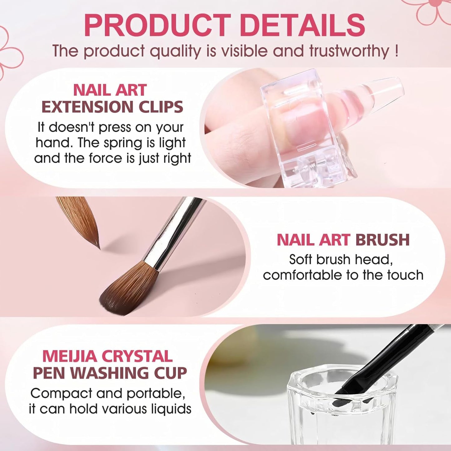 Polygel Straightening Solution, Polygel Slip Solution Nail Kit, Straightening Solution 75 ml, Innehåller 5 Nagelspetsklämmor, 3 Nagelborstar, 1 Crystal Cup, 100 rengöringsark