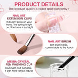 Polygel Straightening Solution, Polygel Slip Solution Nail Kit, Straightening Solution 75 ml, Innehåller 5 Nagelspetsklämmor, 3 Nagelborstar, 1 Crystal Cup, 100 rengöringsark