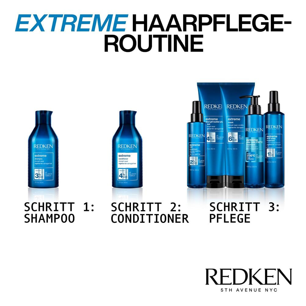Redken Intensive Hair Mask för allt skadat hår Reparerar och regenererar Antibrott Extreme Strength Builder Plus Mask 1 x 250ml Naty Shop Hair Mask