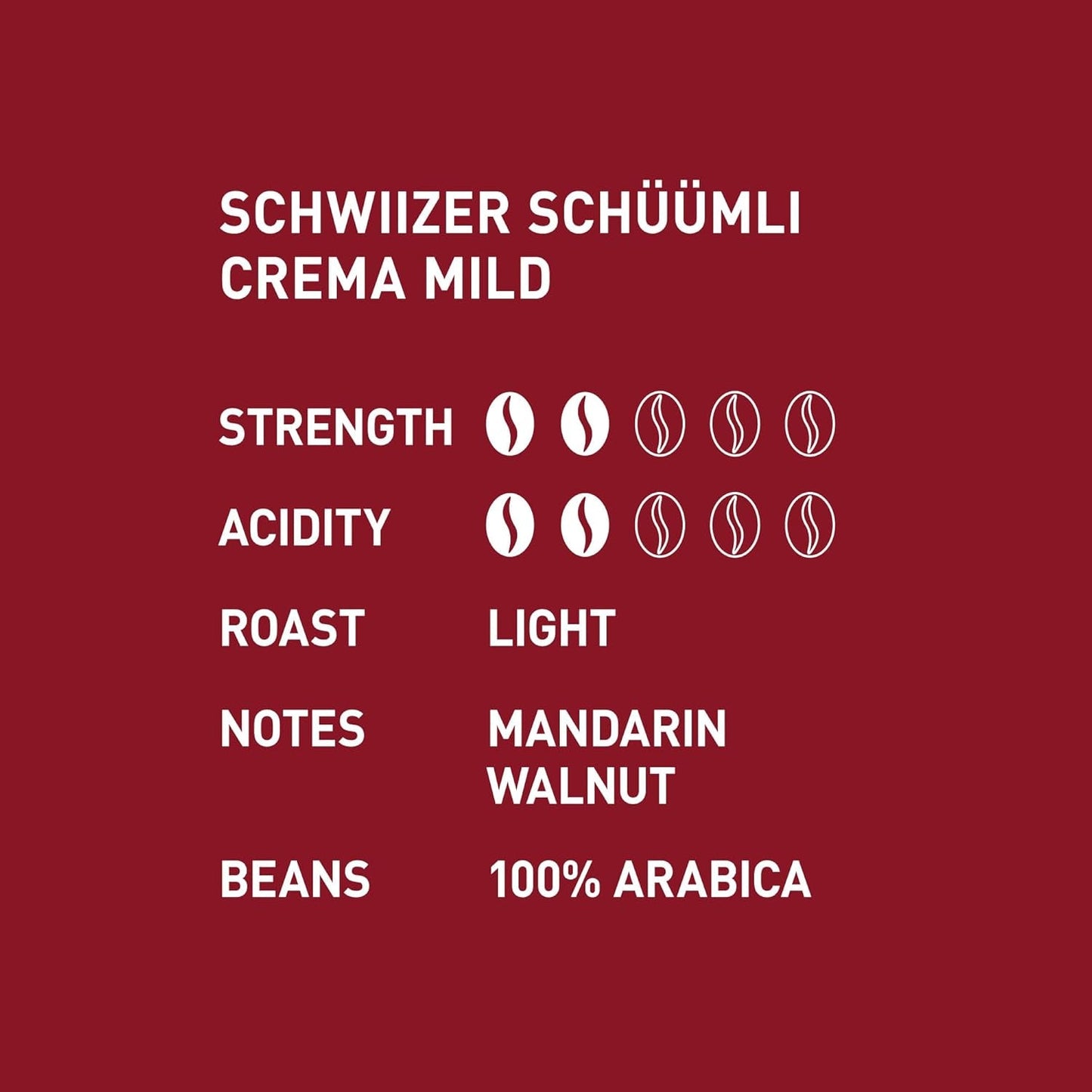 Schwiizer Schüümli Crema Mild, 100 % Arabica-kaffebönor fina, harmoniska och milda, idealisk för automatiska espressomaskiner, styrka 2/5, lättrostad, Rainforest Alliance, 1 kg