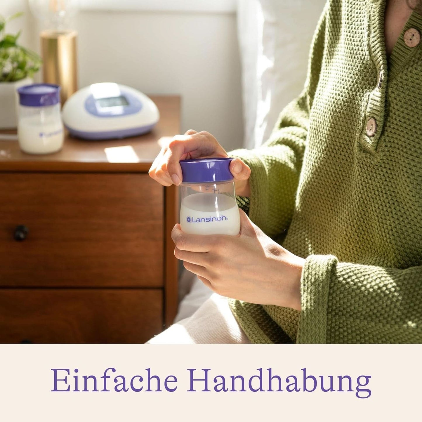 Lansinoh Muttermilchflaschen, 4 X 160 Ml - Zur Sicheren Muttermilch Austellungen - Neues Kompaktes Design Für Verbesserte Stabilität - Mit Stapelbarem Deckel Tillbehör Mat och amning Bebe Naty Shop