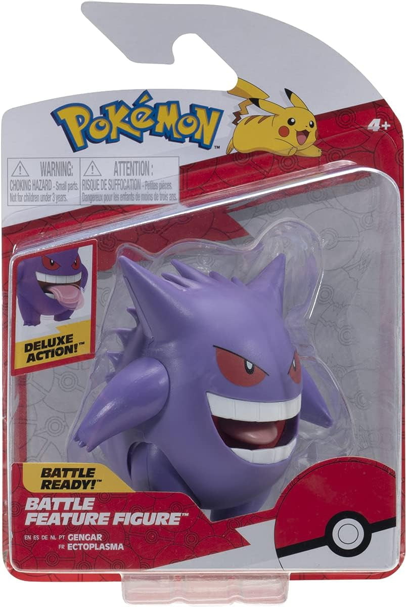 Pokémon PKW0359 - Battle Feature Figure - Gengar Officiell rörlig figur 11,5 cm Actionfigurer Naty Shop