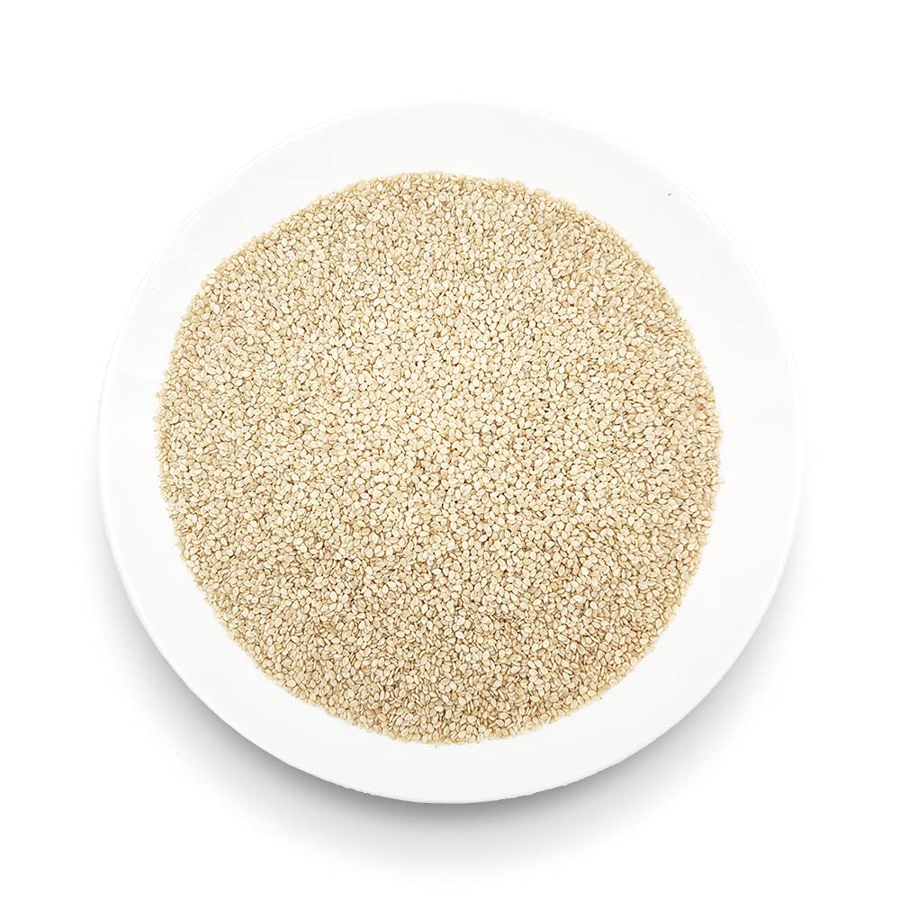 Ekologiska sesamfrön 3 kg, råa ekologiska oljefrön, vit sesam, naturligt skalad, orostad, källa till kalcium och järn, ekonomipaket