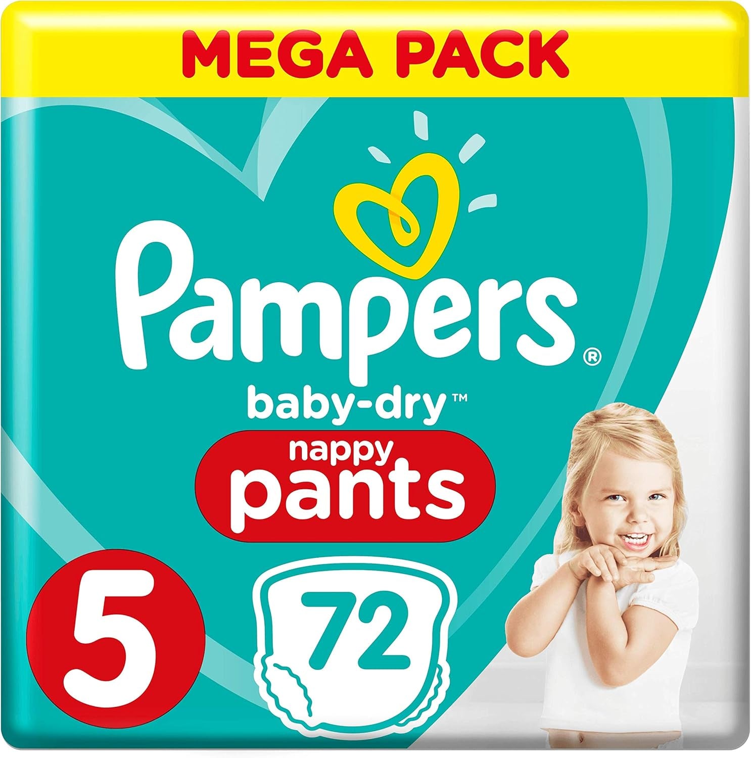 Pampers Baby-Dry blöjor, storlek 8, 43 blöjor, från 19 kg, Jumbo+ förpackning