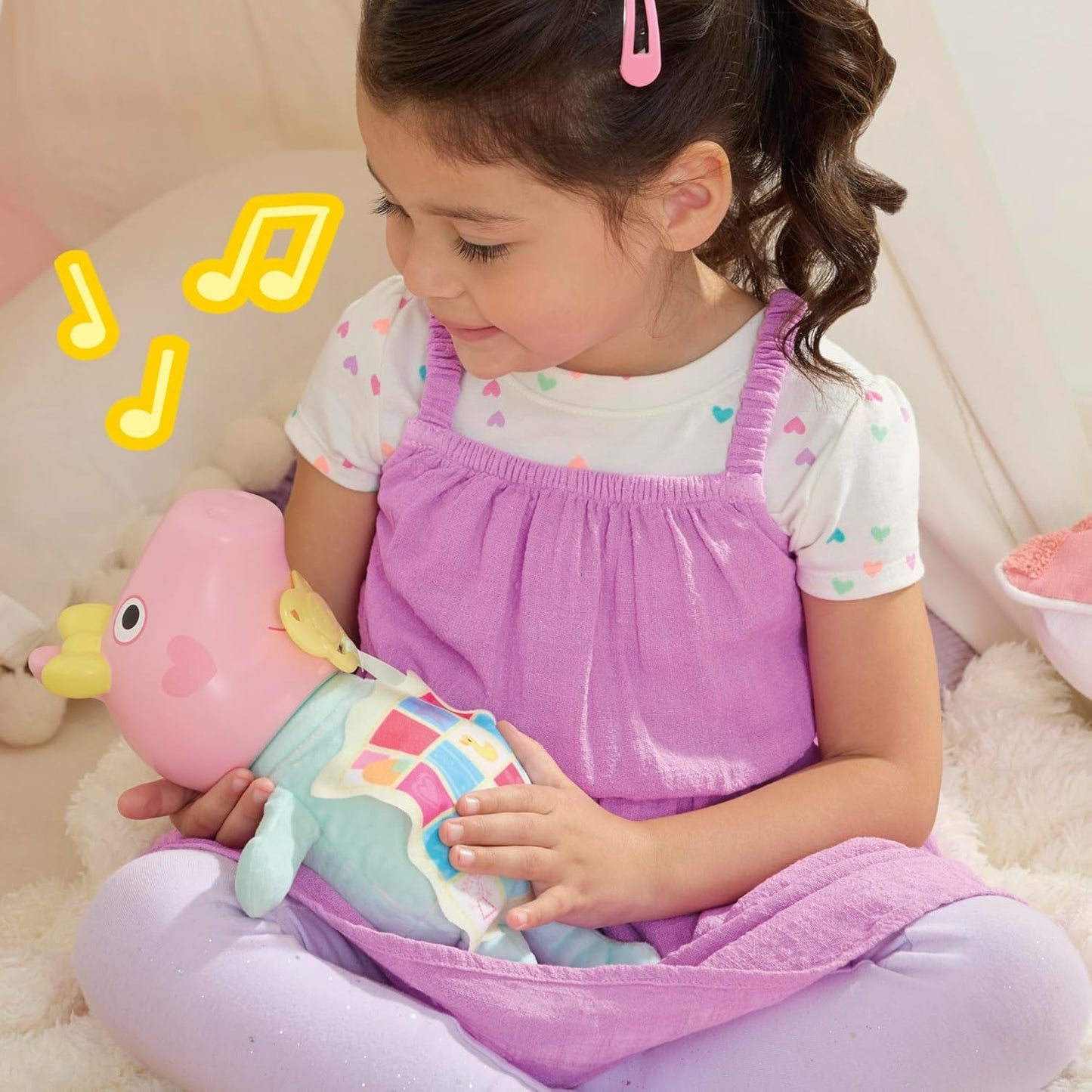 Peppa Pig 28 cm Evie Interactive Doll med 20 ljud och många funktioner, leksaksset för barn 3 år och uppåt