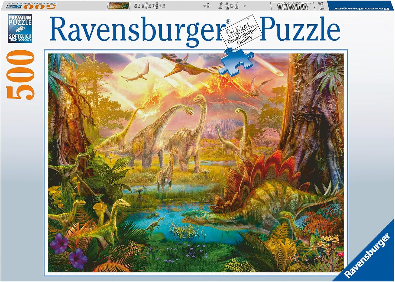 Ravensburger Puzzle 16983 - Dinoland - 500-bitars pussel för vuxna och barn över 10 år, dinosauriepussel Puzzle Naty Shop