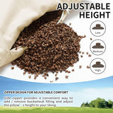 LOFE Organic Bovete Sovkudde 14" X 20" Justerbar Andas Cool Sleep cervikalt stöd för rygg- och sidosliprar (tartariskt boveteskrov) Naty Shop Standardkuddar
