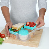 Bento Box TO GO matlådesystem med fack | 1,25 L matlåda med yoghurt/fruktbehållare | för barn och vuxna l | BPA-fri Minty Teal [21685-8T], mintgrön Naty Shop matförvaringslådor