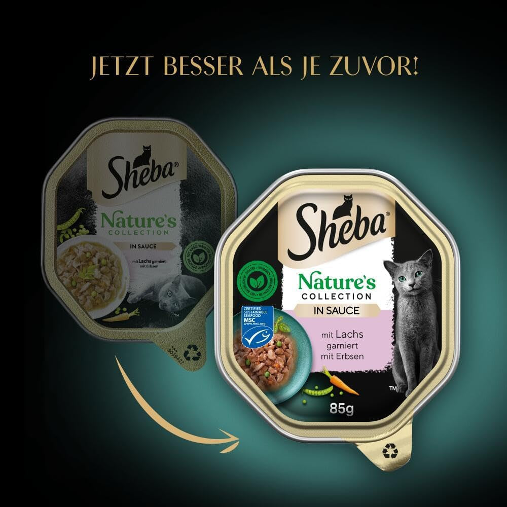 SHEBA Wet Cat Food, Nature's Collection i laxsås, 2 x 11 x 85g