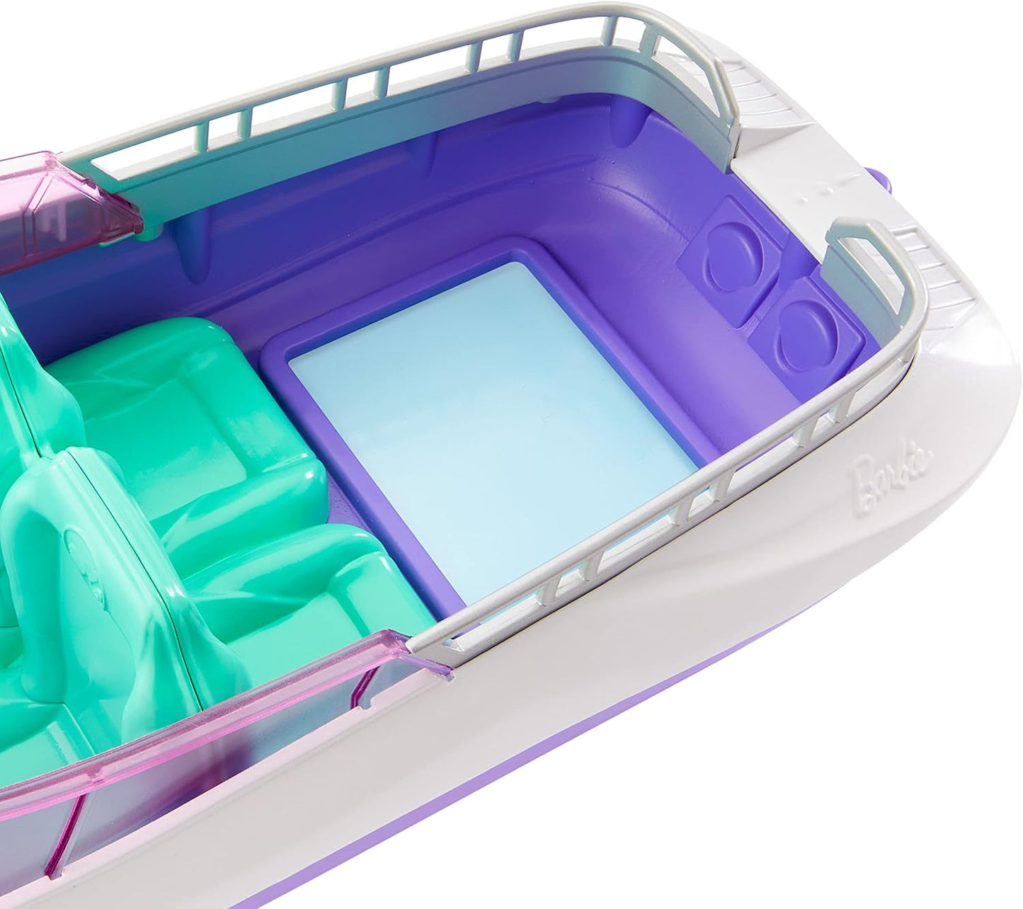 Barbie HHG60 - sjöjungfrumotorbåt med 2 dockor (blond/brunett) och olika tillbehör, leksak för barn från 3 år och uppåt