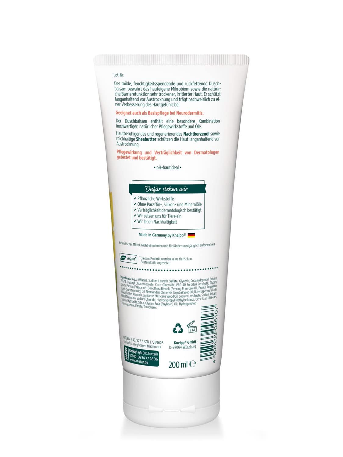 Kneipp, Duschbalsam, 200 ml Dusch och bad Naty Shop