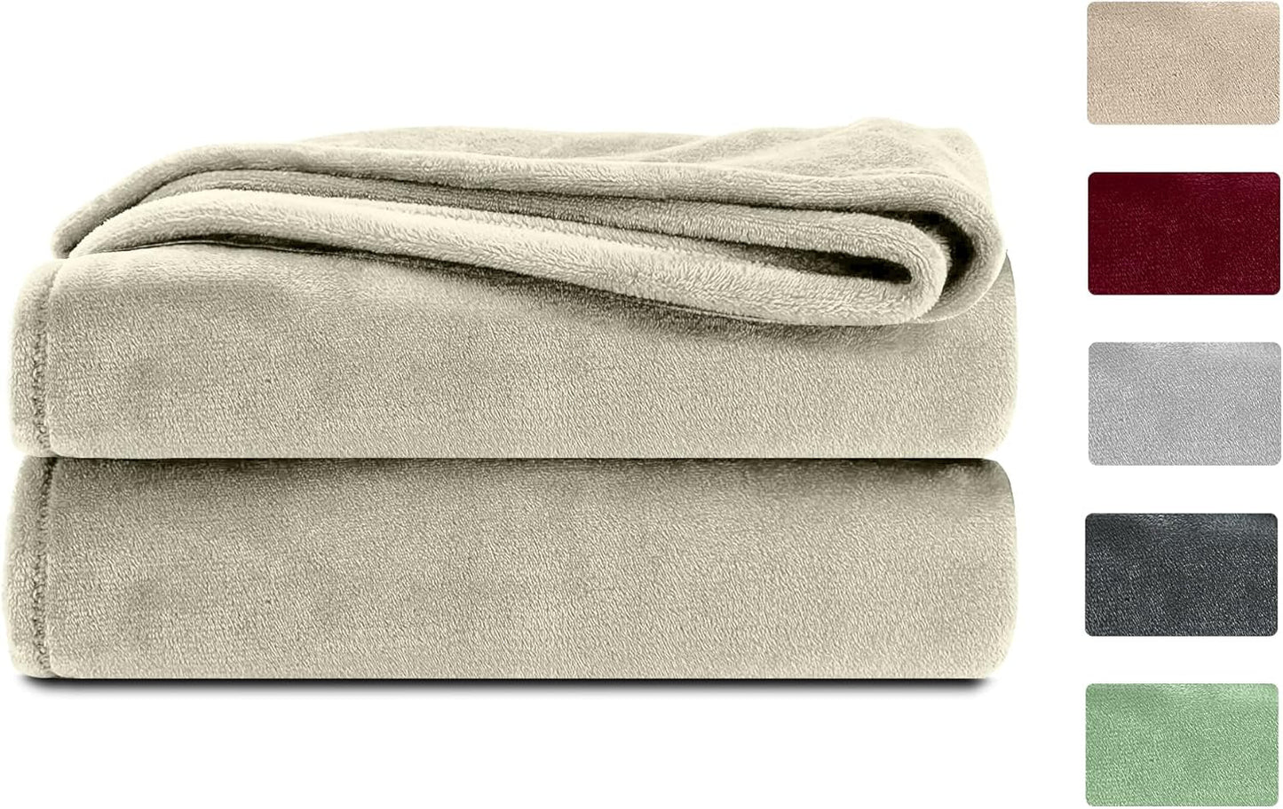 Komfortec fluffig filt, bekväm filt, fleecefilt, Oeko-Tex certifierad, supermjuk, 150X200 Cm, 260 G/M², beige Sängar och filtar Besuche den Komfortec-Store Ecru 220 X 240 Cm