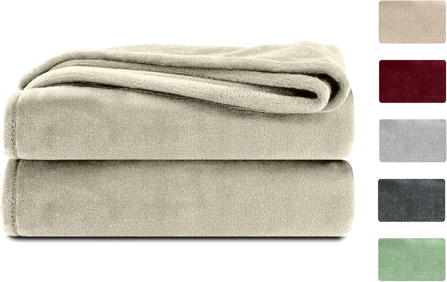 Komfortec fluffig filt, bekväm filt, fleecefilt, Oeko-Tex certifierad, supermjuk, 150X200 Cm, 260 G/M², beige Sängar och filtar Besuche den Komfortec-Store Ecru 220 X 240 Cm