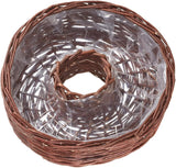 Dehner pilkorgsring med planteringsfolie, höjd 12 cm, Ø 40 cm, piltyg, brun