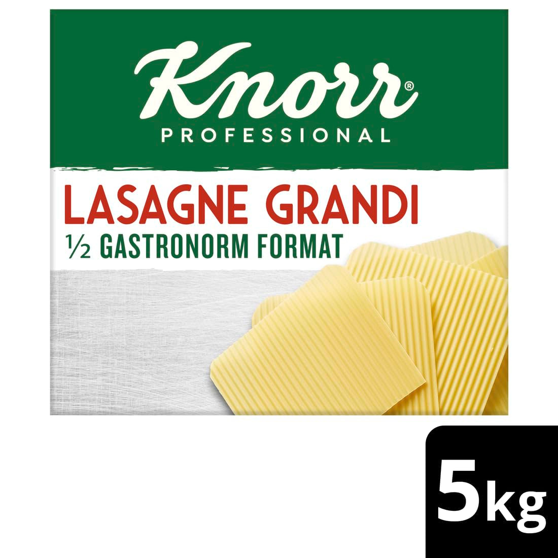 Lasagne Grandi Knorr 1/2 storlek Gastronorm - korrugerade degark för pasta - stor förpackning, 5000 g