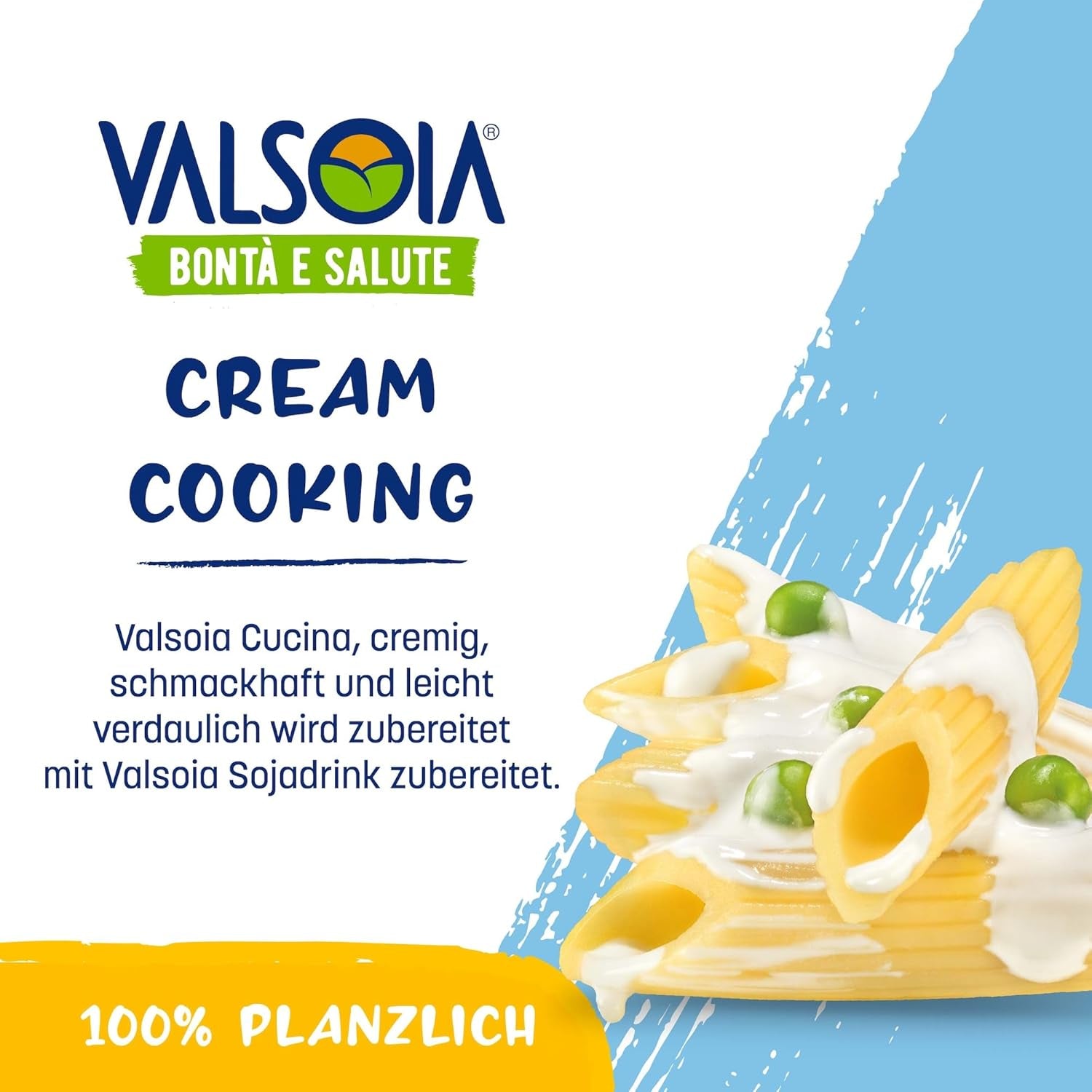 Condisoia grädde, idealisk matlagningsgrädde för personer med laktosintolerans, veganer och vegetarianer, mångsidig i köket, 6 x 200 g