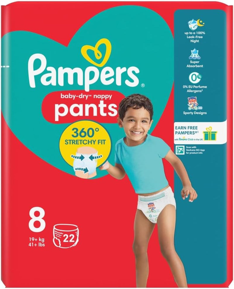 Pampers Baby-Dry blöjor, stl 8, 22 st, 19 kg+