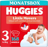 Huggies Babyblöjor Little Movers, Disney Design, storlek 3, 168 count (3 x 56), månadslåda