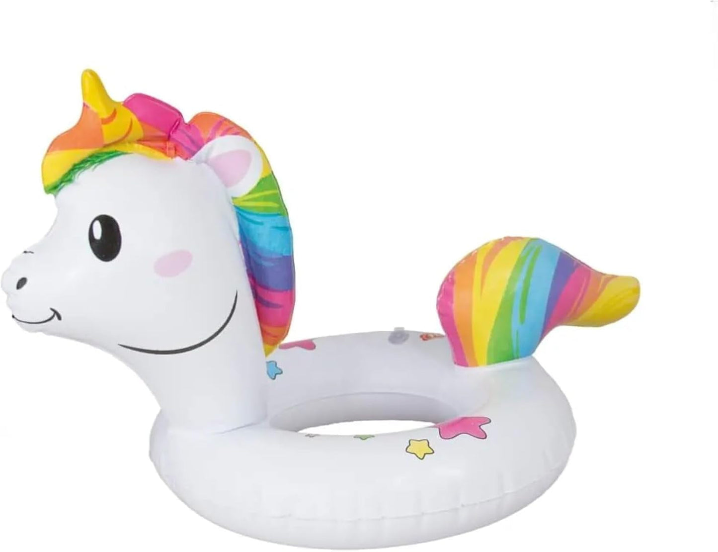 Heless 6601 - Henri Unicorn simring för dockor, storlek 28-35 cm, för pool, sjö och badkarsnöje
