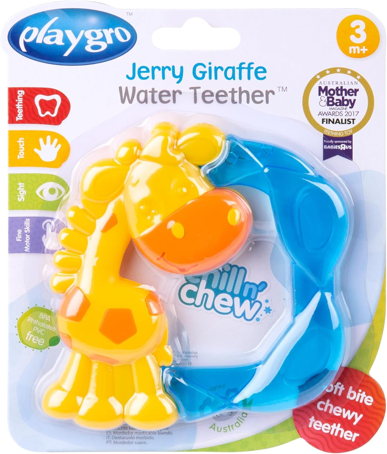 Playgro Jerry Giraffe Bringning - Baby Bringning - Silikon Bringning - Silikon Bringning - Tandningshjälp - Silikon - Baby Bringning - Färgglad