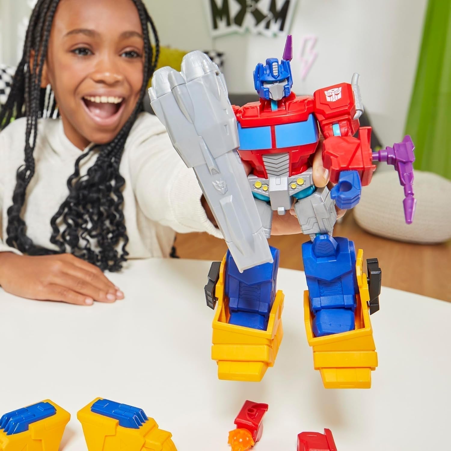 Transformers Mixmashers Optimus Prime Anpassningsbar Deluxe Actionfigurer & Tillbehör Actionfigurer Naty Shop