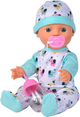 Nyfödd baby liten elefant vinyldocka med matnings- och drickfunktion, flaska och napp, 30 cm, 2 år gamla dockor Naty Shop