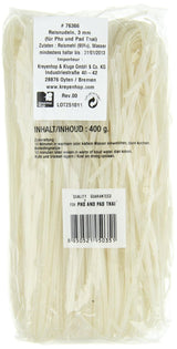 Risnudlar - thailändska, 3 mm breda risbandsnudlar, gjorda av rismjöl - 17 x 400 g