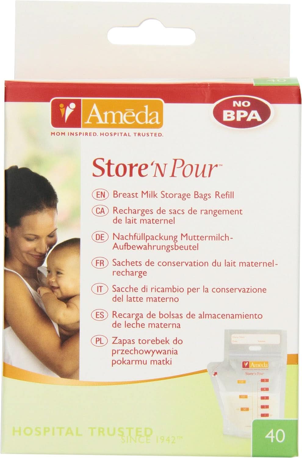 Påsar för bröstmjölk - 40 st Mat och Amning Tillbehör Bebe Naty Shop