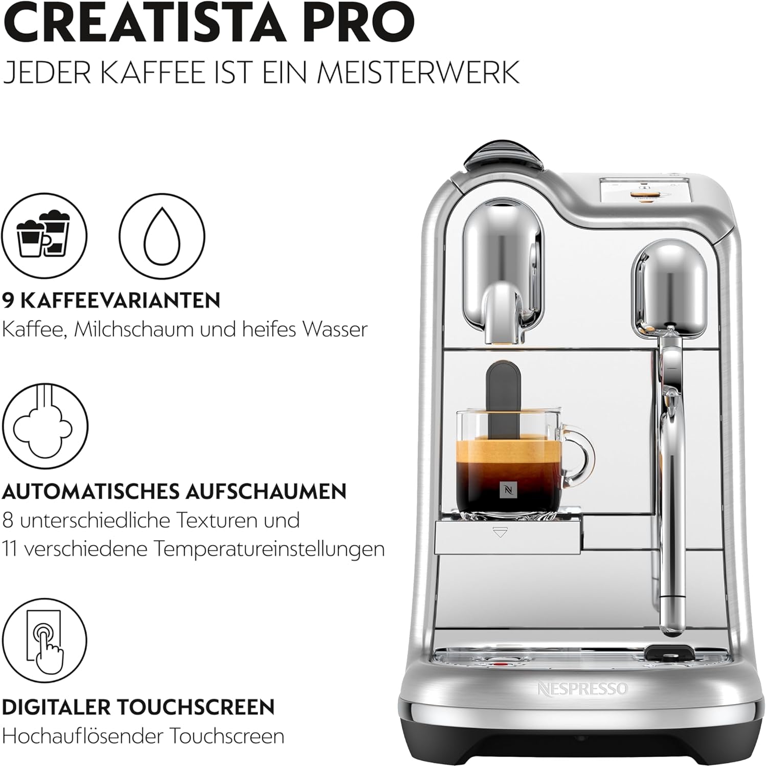 Sage Nespresso Creatista Pro espressomaskin, rostfritt stål, borstat rostfritt stål