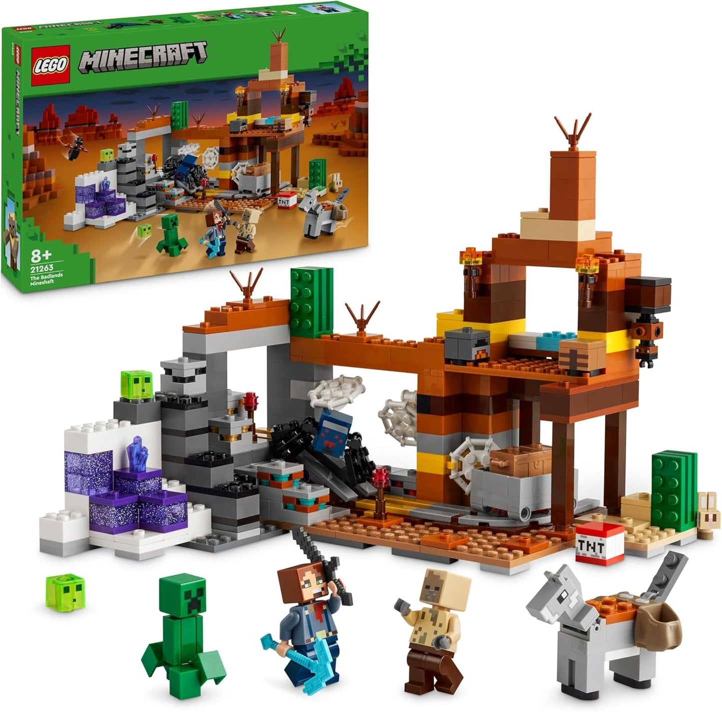 LEGO Minecraft Badlands Mine Videospelsgruvleksaksset för pojkar och flickor i åldrarna 8+ Kul byggstenar Äventyrsset Födelsedagspresent 21263 Byggset Besuche den LEGO-Store Standardtitel