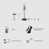 Ritter Stilo 7 plus Kabelloser Stabmixer, Pürierstab Mit Akku Aus Vollmetall, Tillverkad i Tyskland, Silber Kitchen Naty Shop
