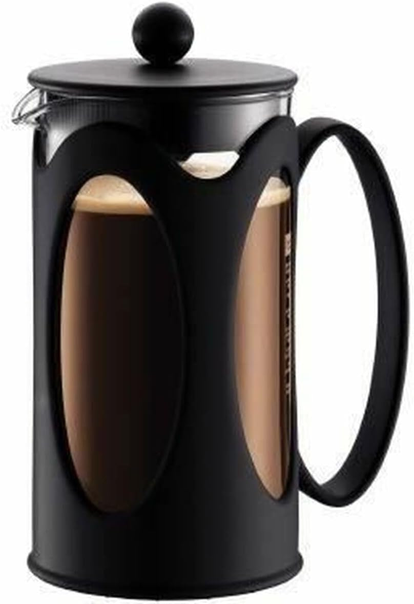 Bodum Kenya kaffebryggare - 1L / 8 koppar - Manuell fransk press Borosilikatglas och rostfritt stål - Tål diskmaskin - Tillverkad i Portugal