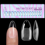 Btartbox Extra Short Almond Nail Tips - Full Cover Gel X Soft XS Gel Nail Tips - Pre-Shaped Semi-Matte For Wide Nails Salon 320 Stk