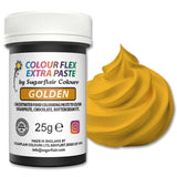 Matfärgspasta Sugarflair Colourflex Extra Paste Golden - Ätbar matfärg för smörkräm, choklad, sugarpaste, glasyr, fondant, kakmixar, deg med mera - 25g
