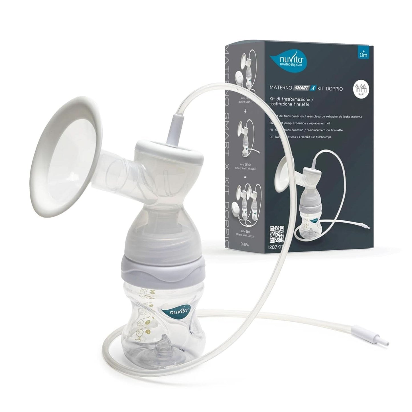 Nuvita Effektiv dubbelpumpsats för Materno Smart X - 1287KDX | Komplett uppsättning tillbehör, anti-kolikflaska godkänd av Aio Accesorii Hrana si Alattare Bebe Naty Shop