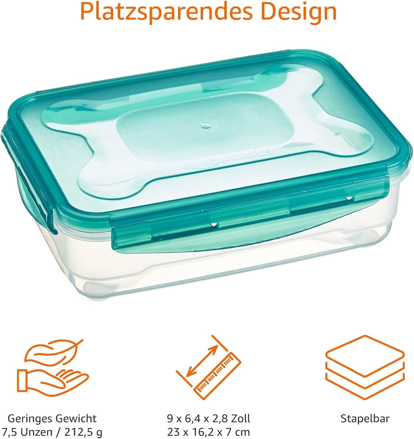 Amazon Basics frysbehållare i ett set, med lock, läckagesäkra, stapelbara, kyl/frys, BPA-fri, plast-, mikrovågs- och diskmaskinssäker, 3 x 1,2 l, klara matförvaringslådor Naty Shop