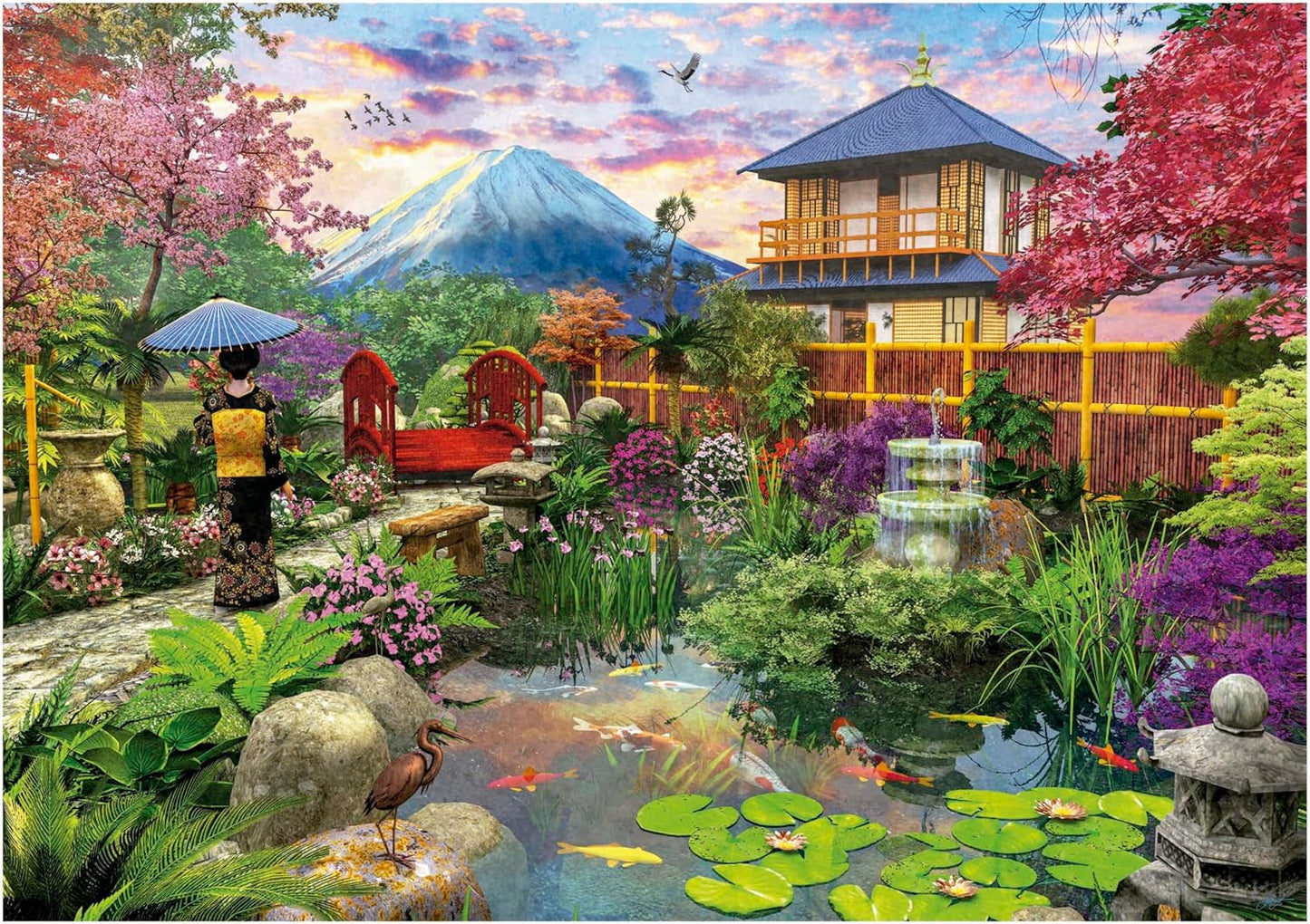 Educa - Pussel med 1500 bitar för vuxna | Den japanska trädgården. Mått: 85 X 60 cm. Inkluderar Fixpuzzle pussellim. I 14 år (19937) Puzzle Naty Shop