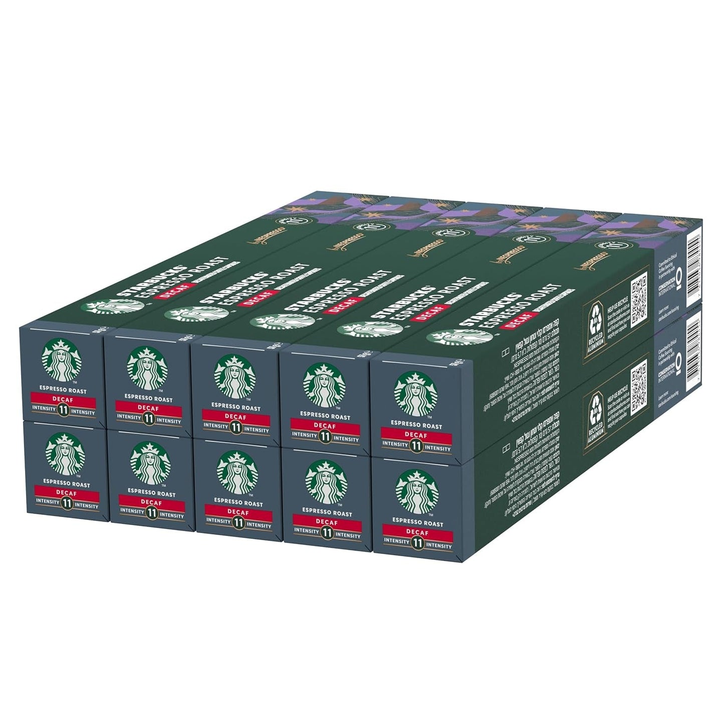 STARBUCKS Espresso Roast Entkoffeiniert av Nespresso, Dunkle Röstung, Kaffeekapseln 10 x 10 (100 Kapseln)