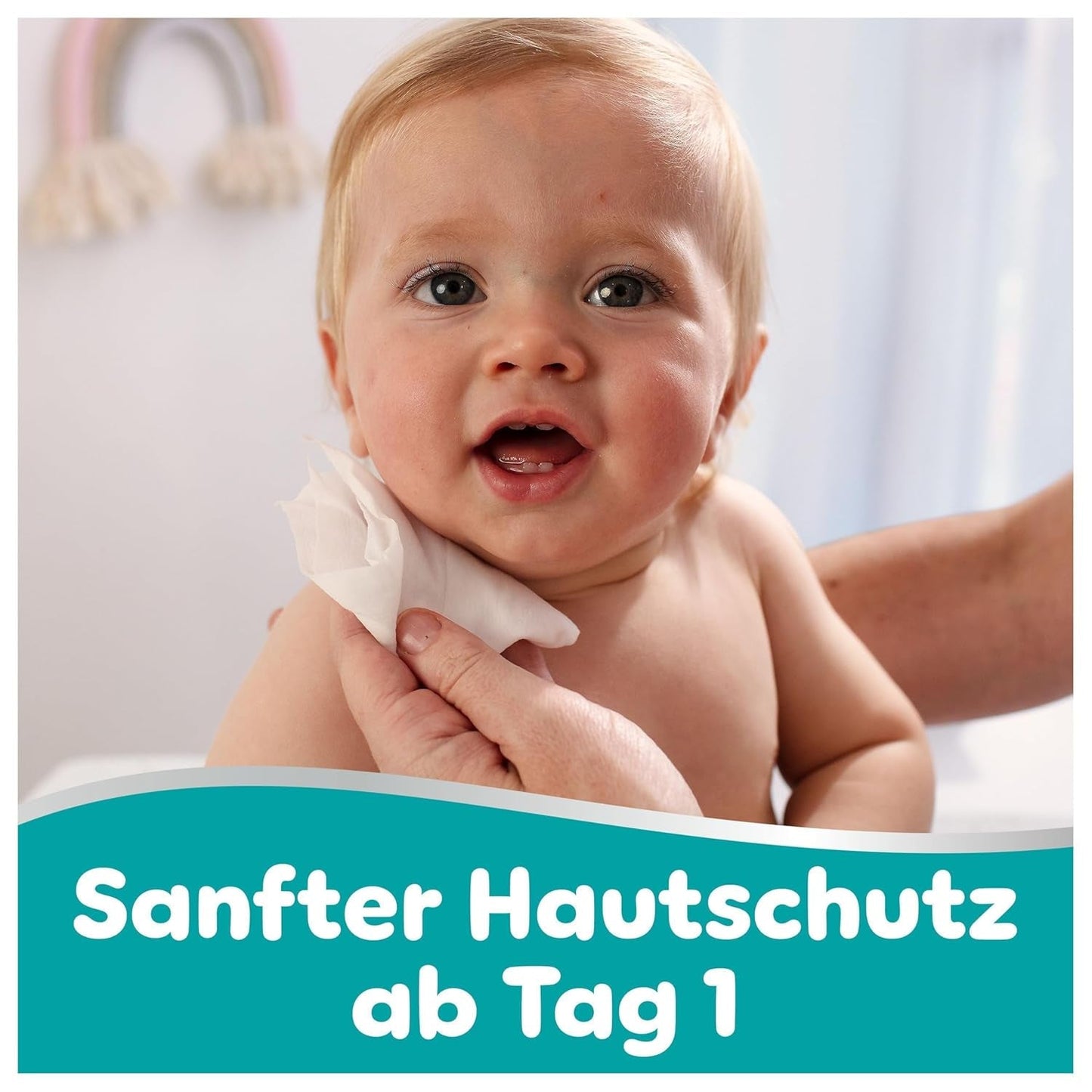 Pampers 99% vatten babyservetter, 12 förpackningar med 60 torkdukar vardera = 720 babyservetter, lätt lotion 99% vatten