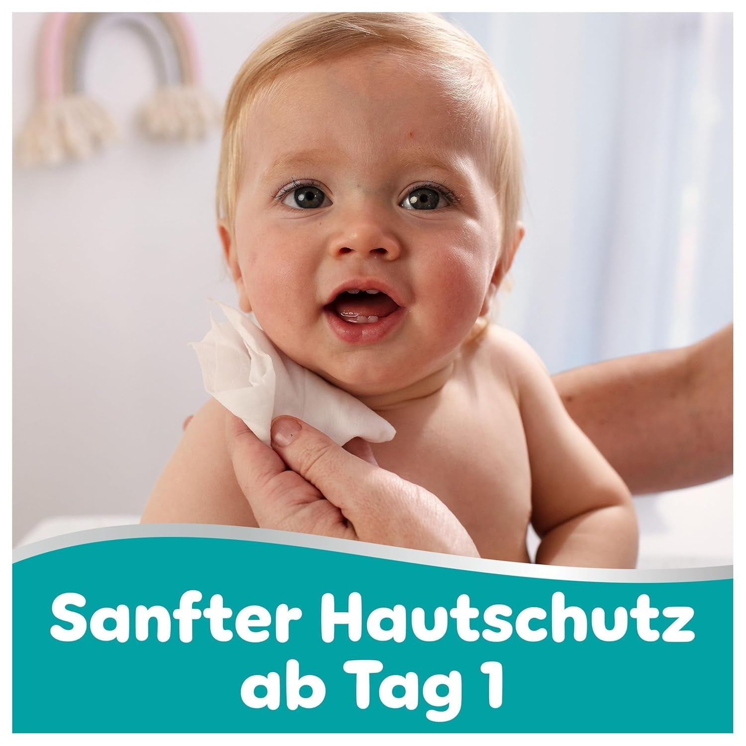 Pampers 99% vatten babyservetter, 12 förpackningar med 60 torkdukar vardera = 720 babyservetter, lätt lotion 99% vatten
