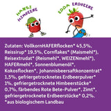 FRECHE FREUNDE Ekologisk frukostmüsli Eddans bärknäckiga müslimix för skolbarn med frystorkade jordgubbar Vegansk 6-pack (6 x 280 g)
