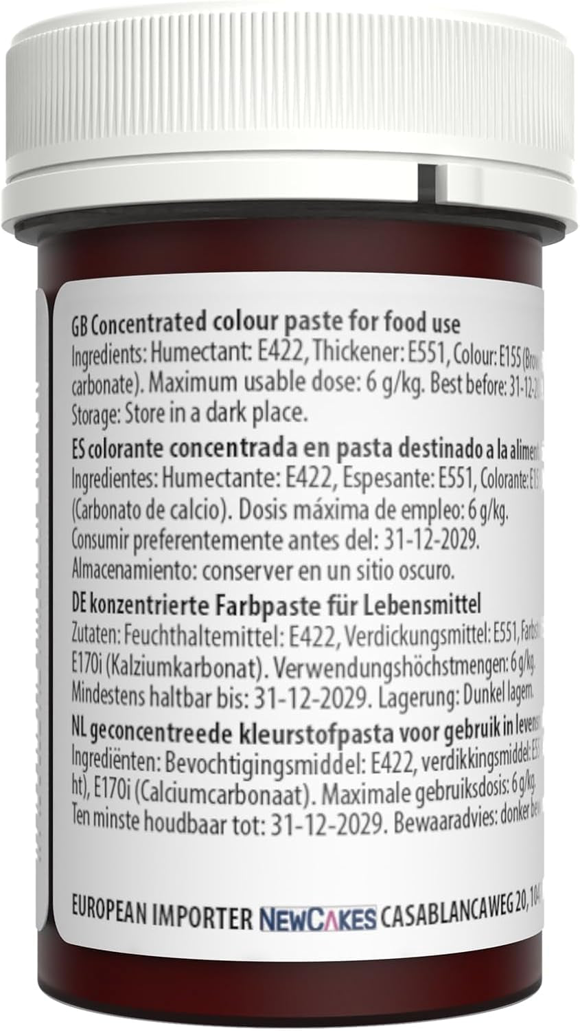 Sugarflair brun matfärgspasta, högkoncentrerad pastellfärgad matfärg för smörkräm, fondant, royal glasyr, tårtdekorationer och mer! Livlig matfärg! - 25 g
