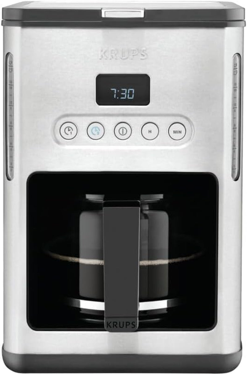 Kaffeespressomaskin med filter Krups KM442D Premium | 10-15 koppar | 1000 watt | programmerbar | varmhållningsfunktion | rostfritt stål | svart