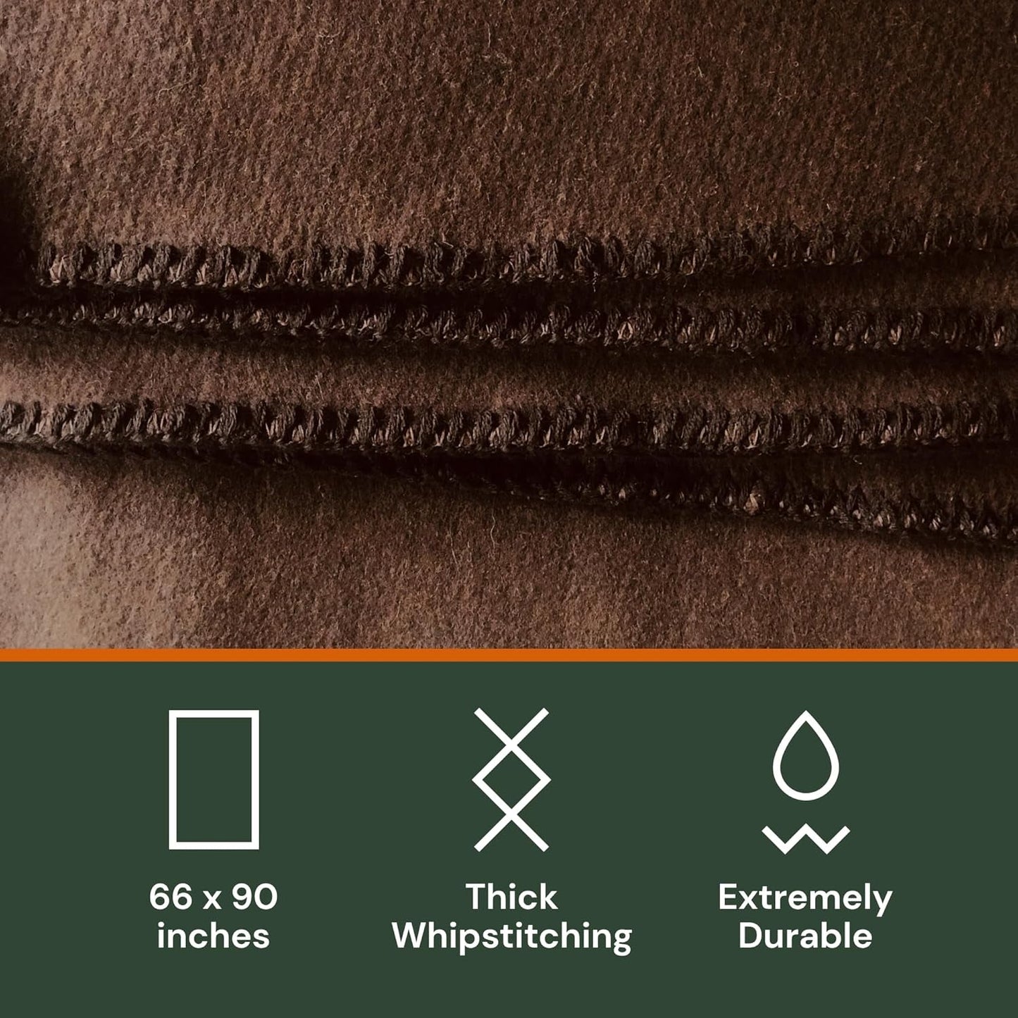 Woolly Mammoth Woolen Co. campingfilt, extra stor, merinoull, Den perfekta utomhusutrustningen för bushcraft, camping, vandring, vandring, överlevnads- eller stugfilt. Brun, 168 X 228 Sängar och filtar Woolly Mammoth Woolen Company