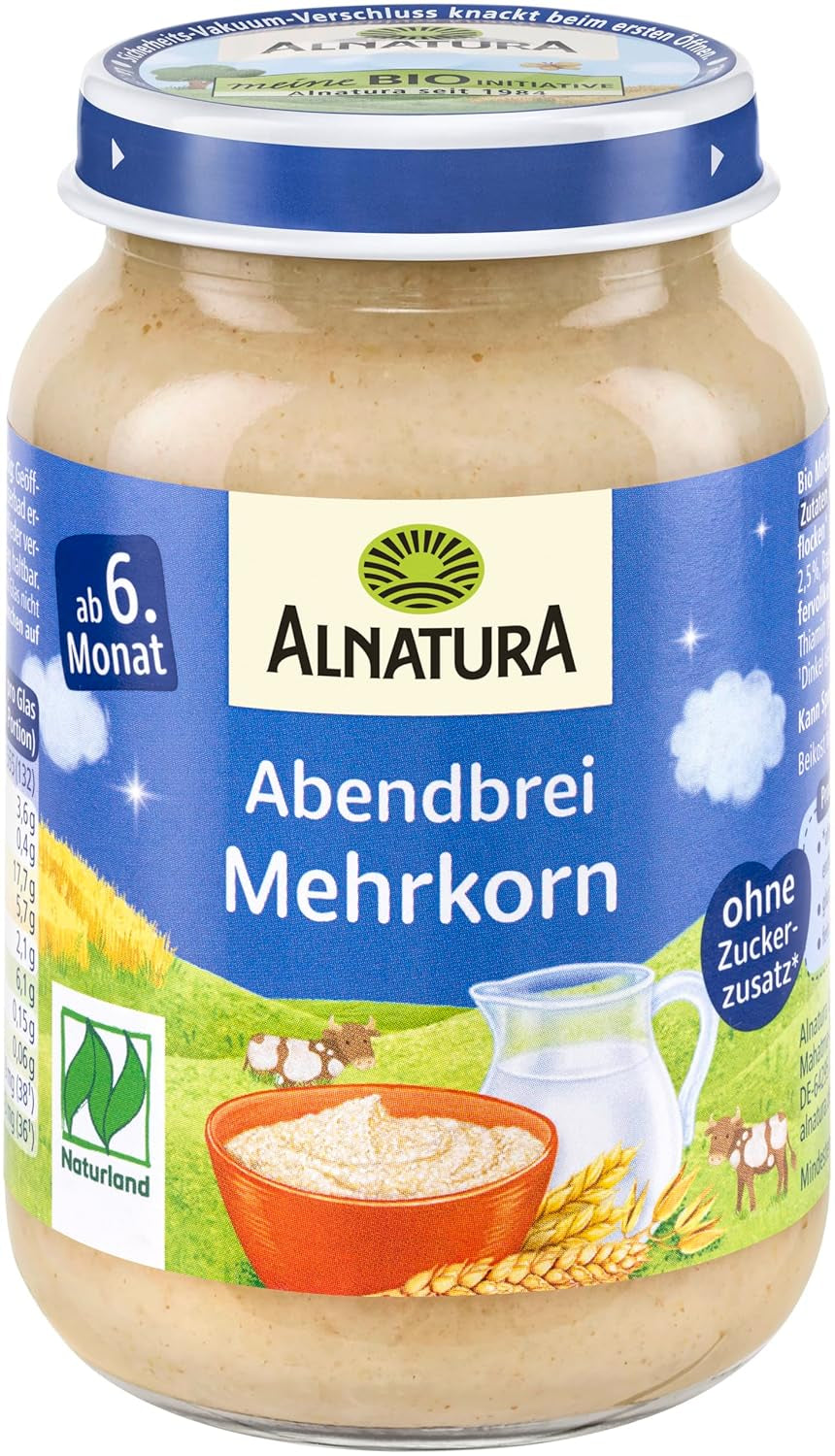 Naturland flerkornsgröt från 6 månader, 6 x 190 g