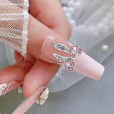 Luxus Rosa Diamant Nagel Charms 3D Butterfly Nail Art Charms Bow Nail Charms Y2K Heart Charms Nägel Zubehör Schmetterling Herz Schleife Nageldesign Edelsteine ​​​​Strasssteine ​​Glitzersteine ​​Nagelschmuck